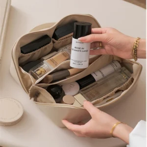 Cosmetic Bag for Women Leather Makeup Organizer